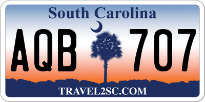SC license plate AQB707