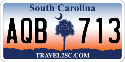 SC license plate AQB713