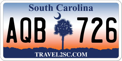 SC license plate AQB726
