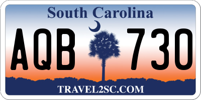 SC license plate AQB730