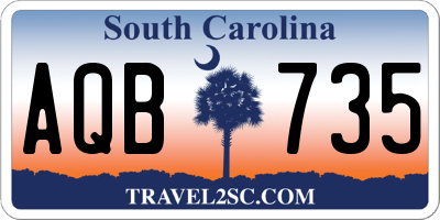 SC license plate AQB735