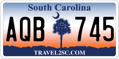SC license plate AQB745