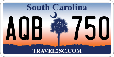 SC license plate AQB750