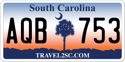 SC license plate AQB753