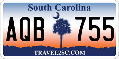SC license plate AQB755
