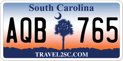 SC license plate AQB765