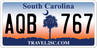SC license plate AQB767