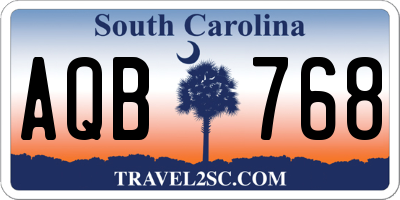 SC license plate AQB768