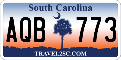 SC license plate AQB773