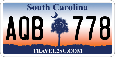 SC license plate AQB778