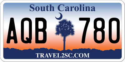 SC license plate AQB780