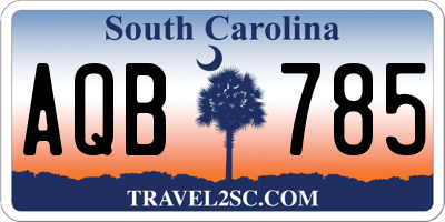 SC license plate AQB785