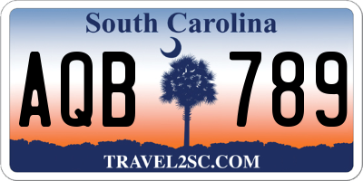 SC license plate AQB789