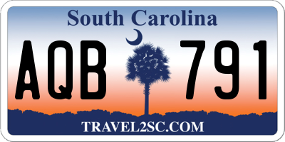 SC license plate AQB791