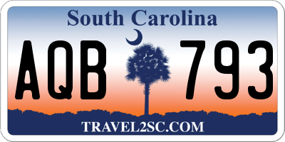 SC license plate AQB793