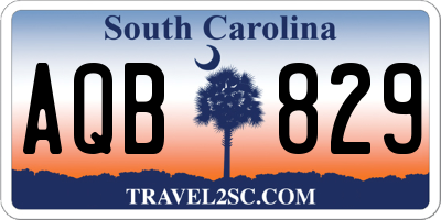 SC license plate AQB829
