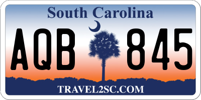 SC license plate AQB845