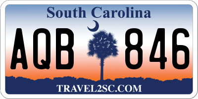SC license plate AQB846