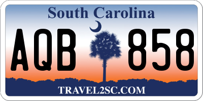 SC license plate AQB858