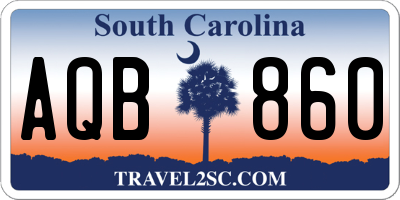 SC license plate AQB860