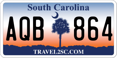 SC license plate AQB864
