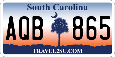 SC license plate AQB865