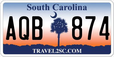SC license plate AQB874