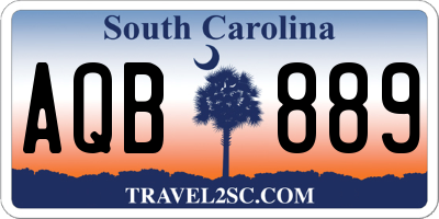 SC license plate AQB889