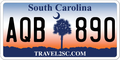SC license plate AQB890