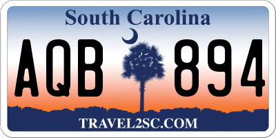 SC license plate AQB894