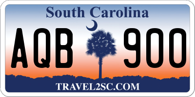 SC license plate AQB900
