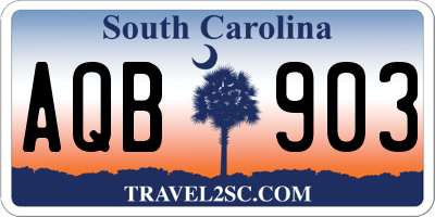 SC license plate AQB903