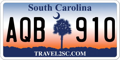 SC license plate AQB910