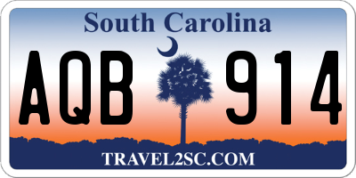 SC license plate AQB914