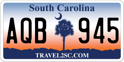 SC license plate AQB945