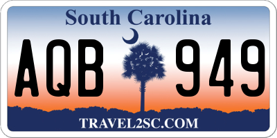 SC license plate AQB949