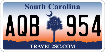 SC license plate AQB954