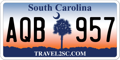 SC license plate AQB957