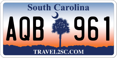 SC license plate AQB961