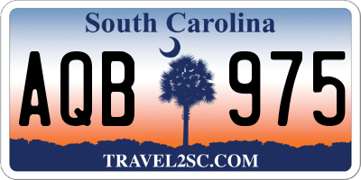 SC license plate AQB975