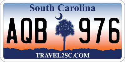 SC license plate AQB976