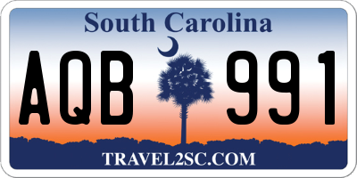SC license plate AQB991