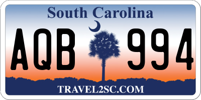 SC license plate AQB994