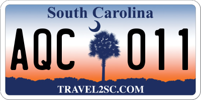SC license plate AQC011