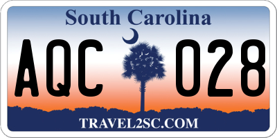 SC license plate AQC028