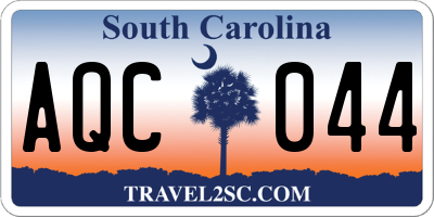 SC license plate AQC044