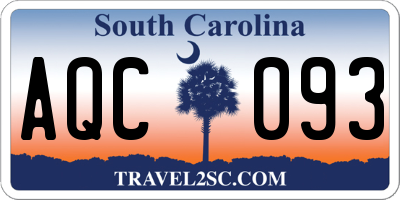 SC license plate AQC093