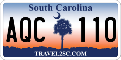 SC license plate AQC110