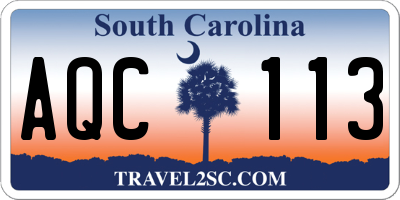 SC license plate AQC113