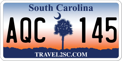 SC license plate AQC145